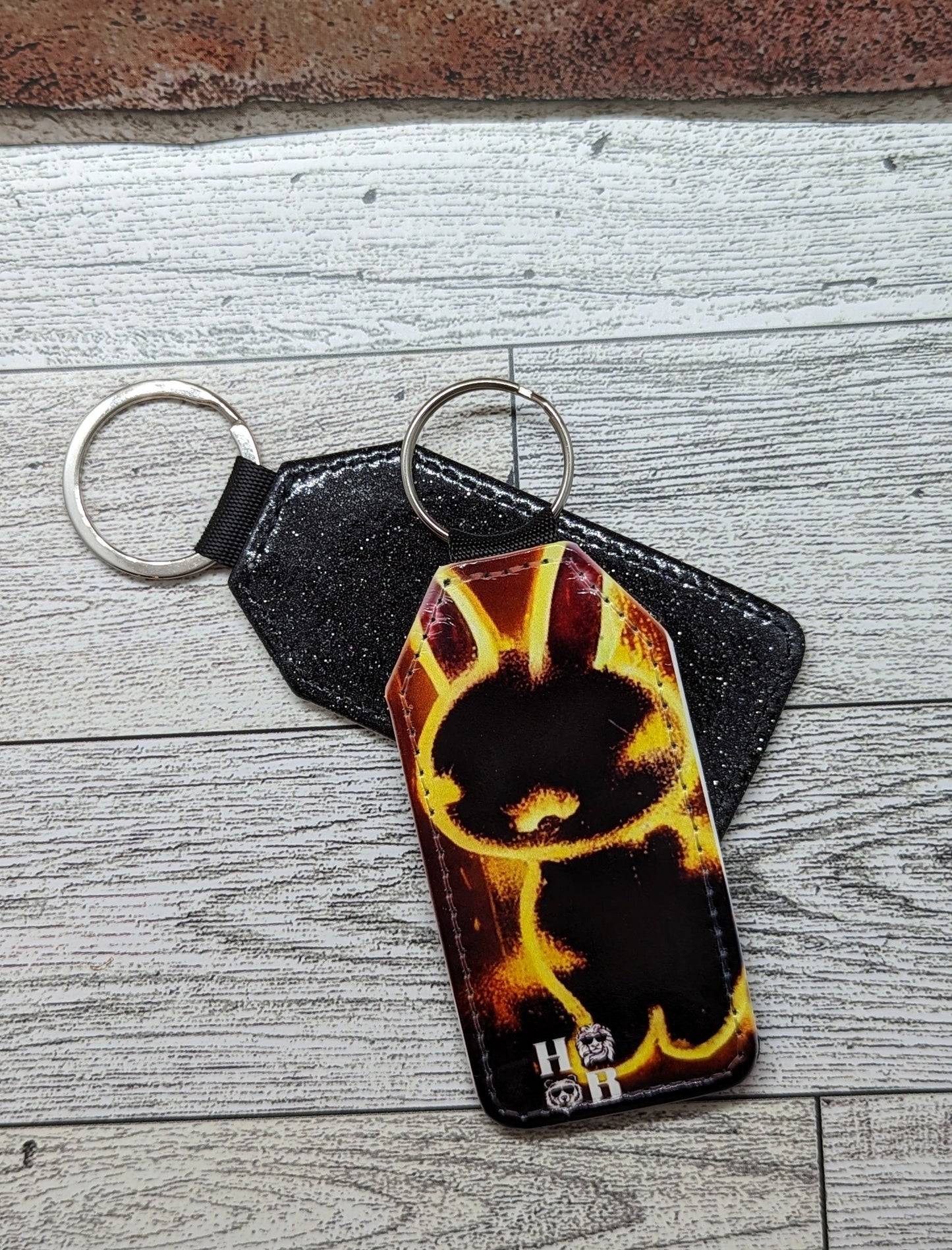 Custom Leather Hype Beasts Rectangle Keychain
